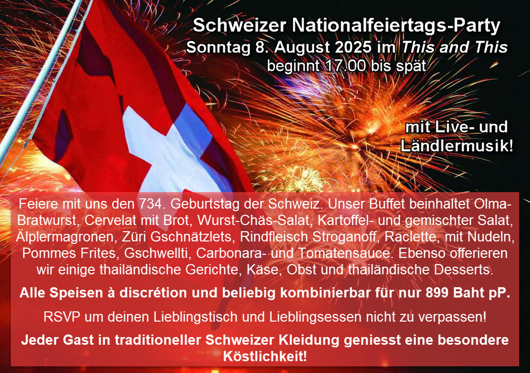 Schweizer Nationalfeiertags-Party